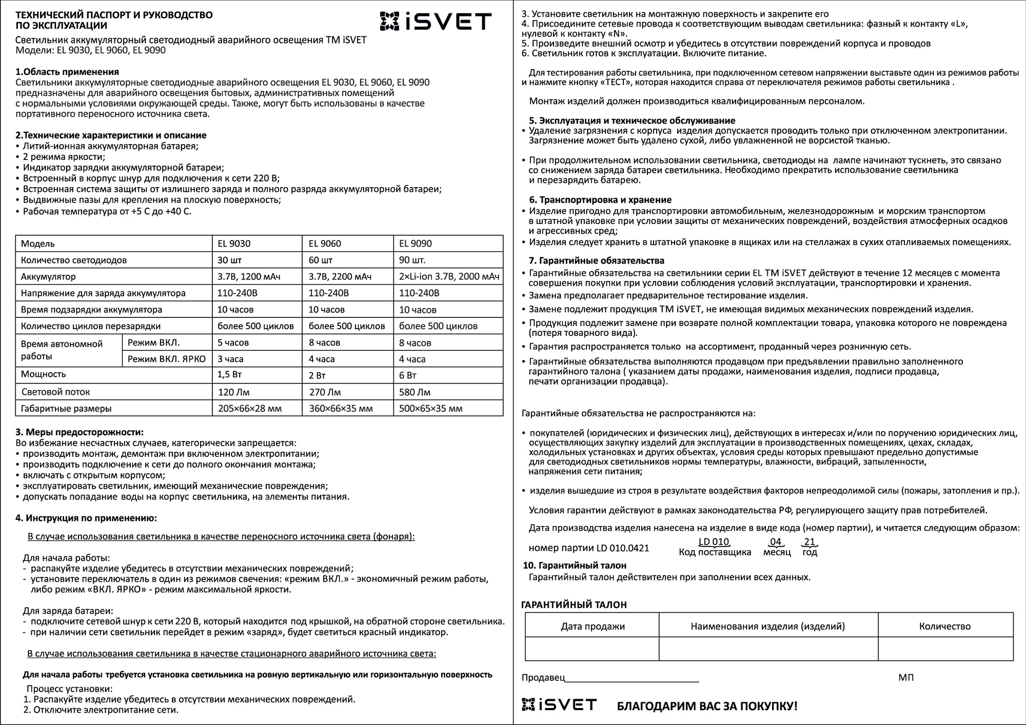 Fixtures light-emitting diode emergency series EL – iSvetiSvet